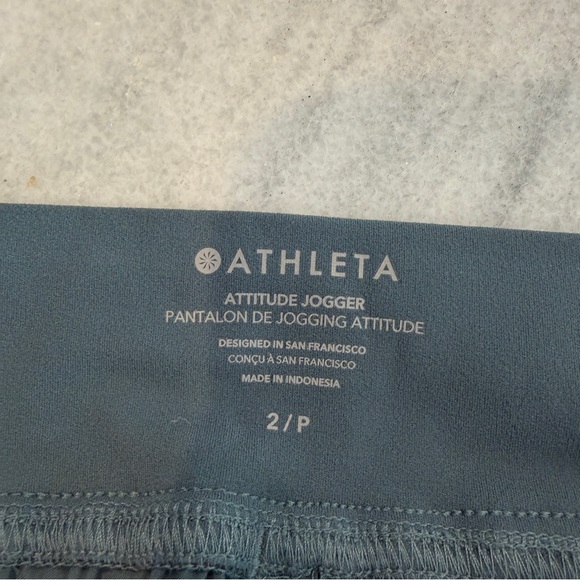 Athleta Attitude Jogger Pant Ruched Detail Size 2 Blue Green - Picture 10 of 10